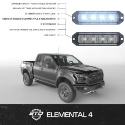 Elemental 4 TIR LED Grille And Surface Mount Strobe Light -Puma shop extreme tactical dynamics elemental 4 tir led grille and surface mount light 09859.1640995052